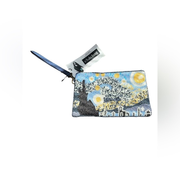 Artistic Beaded Clutch with Starry Night Design - Picture 4 of 4